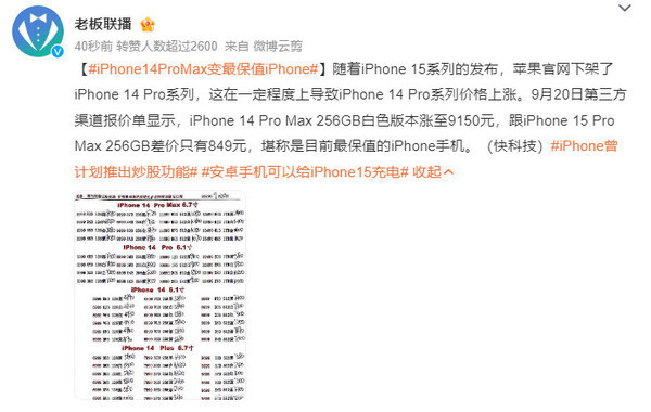 iPhone14ProMax变最保值iPhone是什么意思